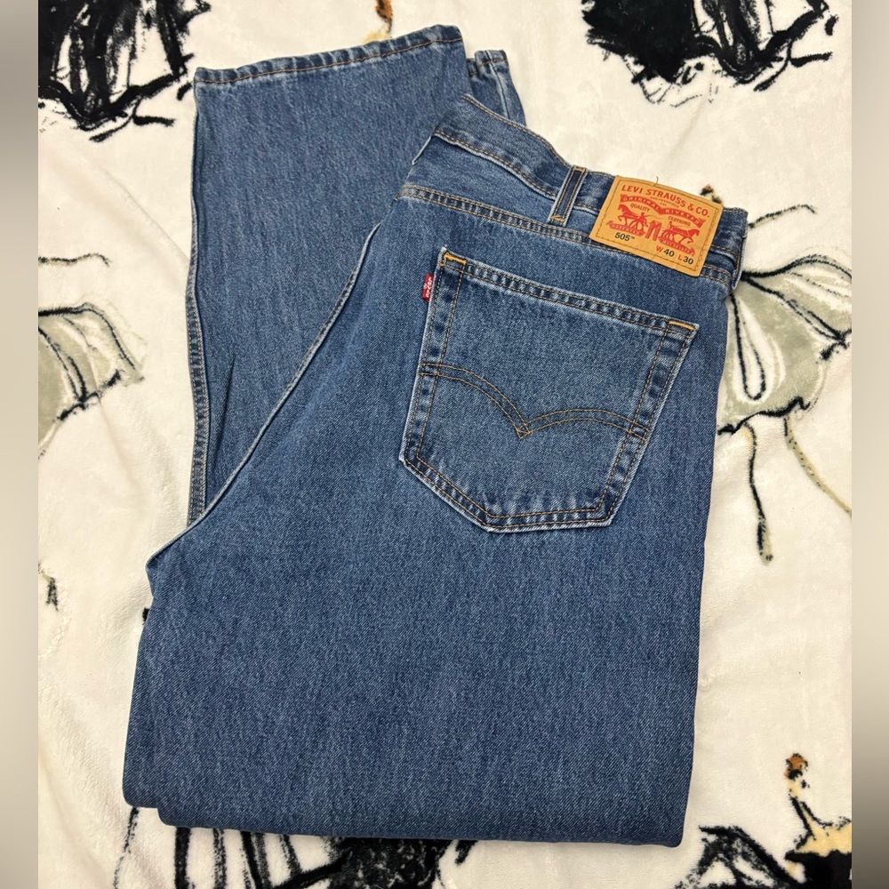 Levi's 505_40x30-Mens Relaxed Fit Denim Jeans - Classic Blue